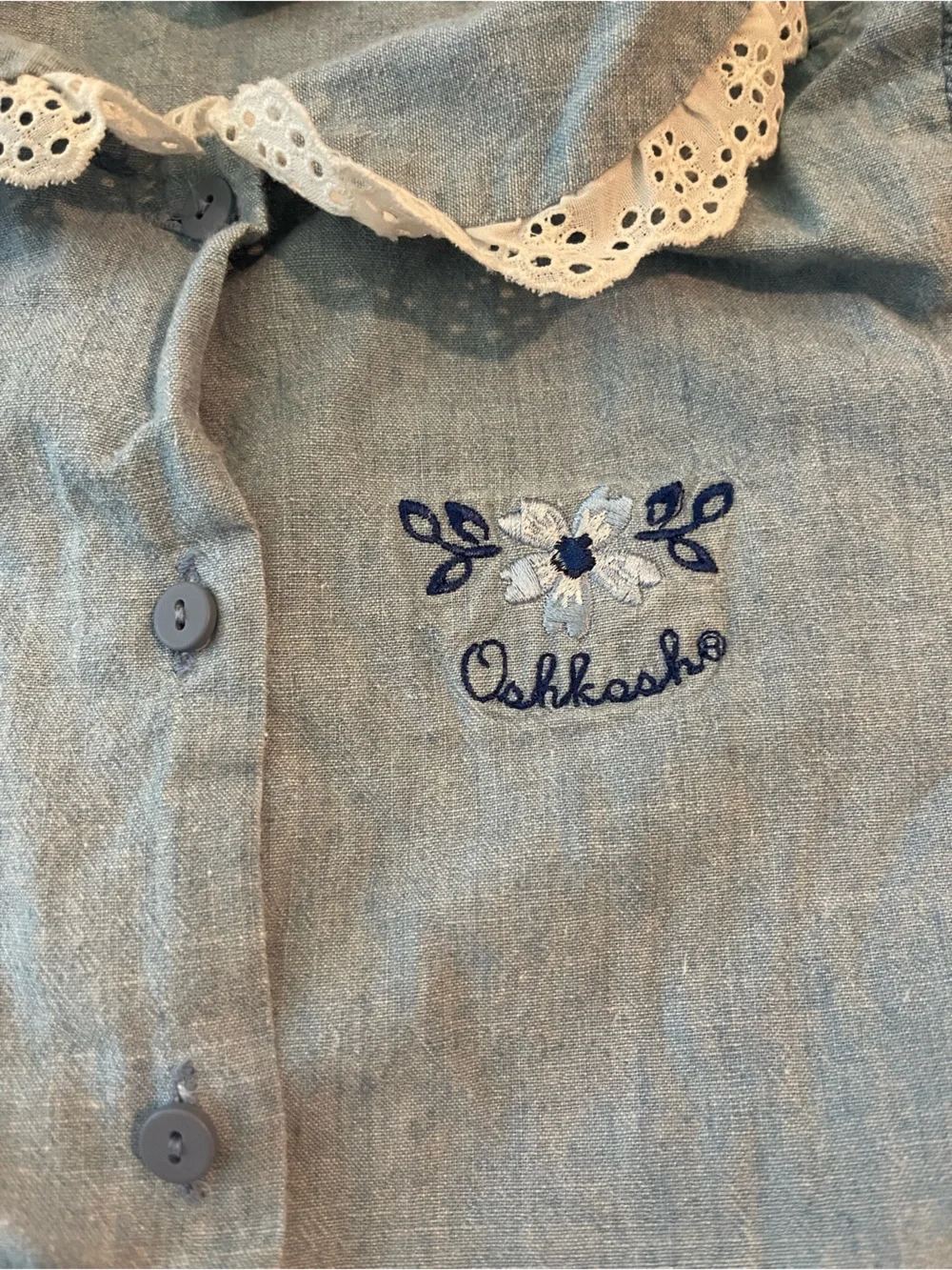 Blue OshKosh Lace-Collar Kids Shirt Jacket
